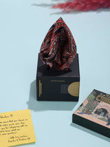 Orange & Black Paisley Pocket Square - TOSSIDO