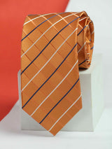 Orange Check Handmade Silk Necktie - TOSSIDO