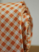 Orange Check Woven Silk Necktie - TOSSIDO