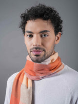 Orange Checkered Poly - Wool Muffler - TOSSIDO