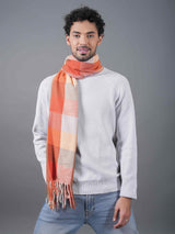 Orange Checkered Poly - Wool Muffler - TOSSIDO