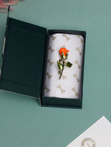 Orange Enamel Rose Bud Brooch - TOSSIDO