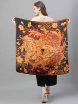 Orange Floral Scarf & Scarf Bag Set - TOSSIDO