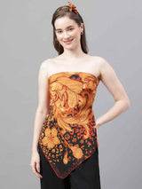 Orange Floral Scarf & Scarf Bag Set - TOSSIDO