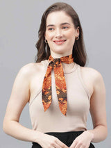 Orange Floral Scarf & Scarf Bag Set - TOSSIDO
