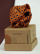 Orange Floral Silk Pocket Square - TOSSIDO