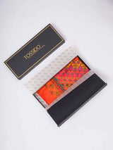Orange Geometric Large Scarf - TOSSIDO