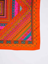 Orange Geometric Large Scarf - TOSSIDO