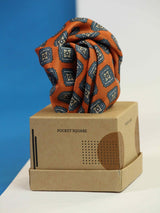 Orange Geometric Pocket Square - TOSSIDO