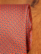 Orange Geometric Printed Necktie - TOSSIDO