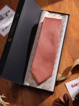 Orange Geometric Printed Necktie - TOSSIDO