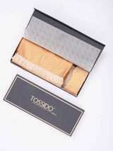 Orange Geometric Reversible Stole & Pocket Square Set - TOSSIDO