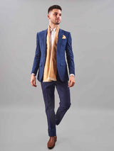 Orange Geometric Reversible Stole & Pocket Square Set - TOSSIDO