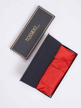 Orange Geometric Woven Cravat & Pocket Square Set - TOSSIDO