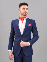 Orange Geometric Woven Cravat & Pocket Square Set - TOSSIDO