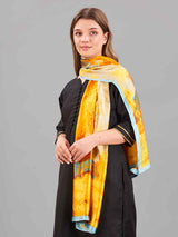 Orange Landscape Printed Stole - TOSSIDO