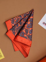 Orange Paisley Pocket Square - TOSSIDO