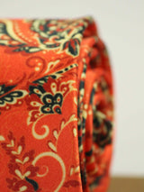 Orange Paisley Printed Necktie - TOSSIDO