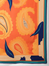 Orange Paisley Scarf & Scarf Bag Set - TOSSIDO