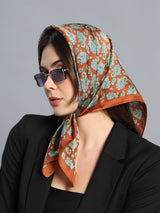 Orange Paisley Short Scarf - TOSSIDO