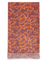 Orange Paisley Stole & Pocket Square Set - TOSSIDO