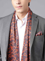 Orange Paisley Stole & Pocket Square Set - TOSSIDO