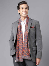 Orange Paisley Stole & Pocket Square Set - TOSSIDO