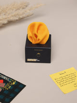 Orange Solid Knitted Pocket Square - TOSSIDO
