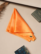 Orange Solid Silk Pocket Square - TOSSIDO