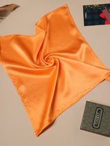 Orange Solid Silk Pocket Square - TOSSIDO