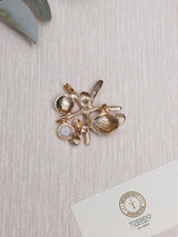 Orange Starfish & Shells Pearl Brooch - TOSSIDO