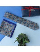 Paisley Printed Necktie & Pocket Square Gift Set - TOSSIDO