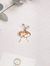Pale Pink Enamel Ballerina Brooch - TOSSIDO