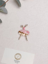 Pale Pink Enamel Ballerina Brooch - TOSSIDO