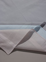 Pastel Blue Beige & Grey Border Cotton Handkerchief Set - TOSSIDO