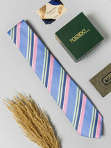 Pastel Blue Multistripe Necktie - TOSSIDO