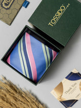 Pastel Blue Multistripe Necktie - TOSSIDO