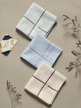 Pastel Fine Line Check Cotton Handkerchief Set - TOSSIDO