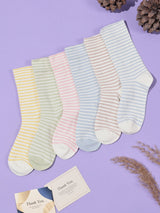 Pastel Fine Stripe Socks – Pack of 6 - TOSSIDO
