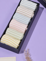 Pastel Fine Stripe Socks – Pack of 6 - TOSSIDO