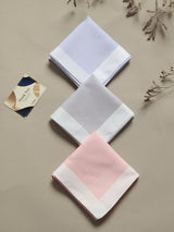 Pastel Panel Border Cotton Handkerchief Set - TOSSIDO