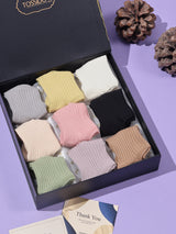 Pastel Ribbed Ankle Socks – Pack of 9