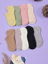 Pastel Ribbed Ankle Socks – Pack of 9