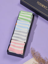 Pastel Stripe Ankle Socks – Pack of 4