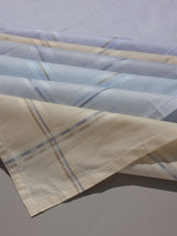 Pastel Yellow & Blue Border Cotton Handkerchief Set - TOSSIDO