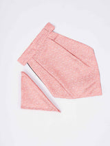 Peach Abstract Woven Cravat & Pocket Square Set - TOSSIDO