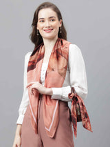 Peach Floral Scarf & Scarf Bag Set - TOSSIDO