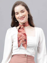 Peach Floral Scarf & Scarf Bag Set - TOSSIDO