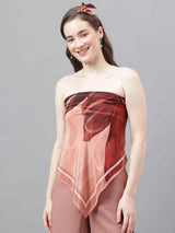 Peach Floral Scarf & Scarf Bag Set - TOSSIDO
