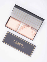 Peach Geometric Woven Ascot & Pocket Square - TOSSIDO